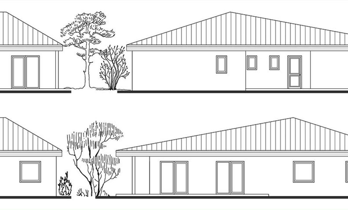 Projekt úzkeho bungalovu RD 103