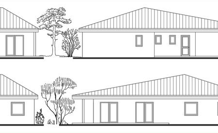 Projekt úzkeho bungalovu RD 103