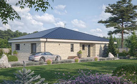 Projekt úzkeho bungalovu RD 103