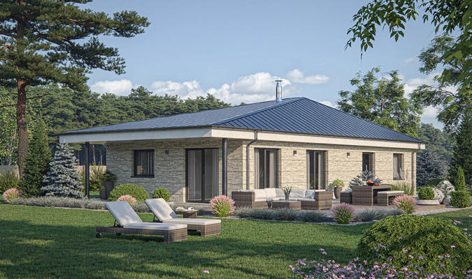 Projekt úzkeho bungalovu RD 103