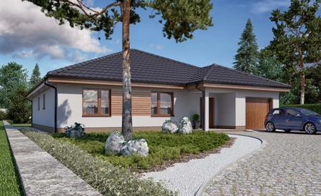 Projekt Bungalovu s garážou RD 303